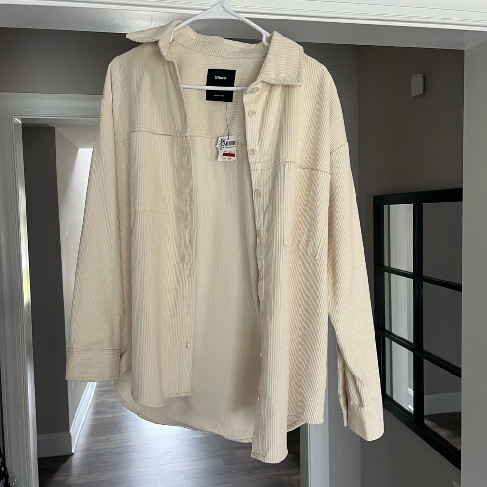 Corduroy shacket, XXS (but very roomy!) never worn, still has tags attached